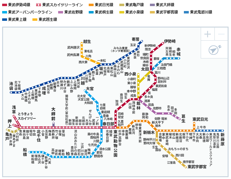 東武鉄道路線図