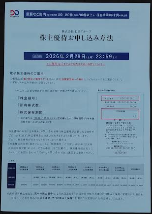 DDホールディングス最後の株主優待
