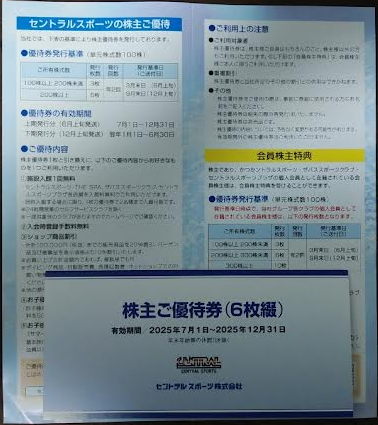 セントラルスポーツの株主優待